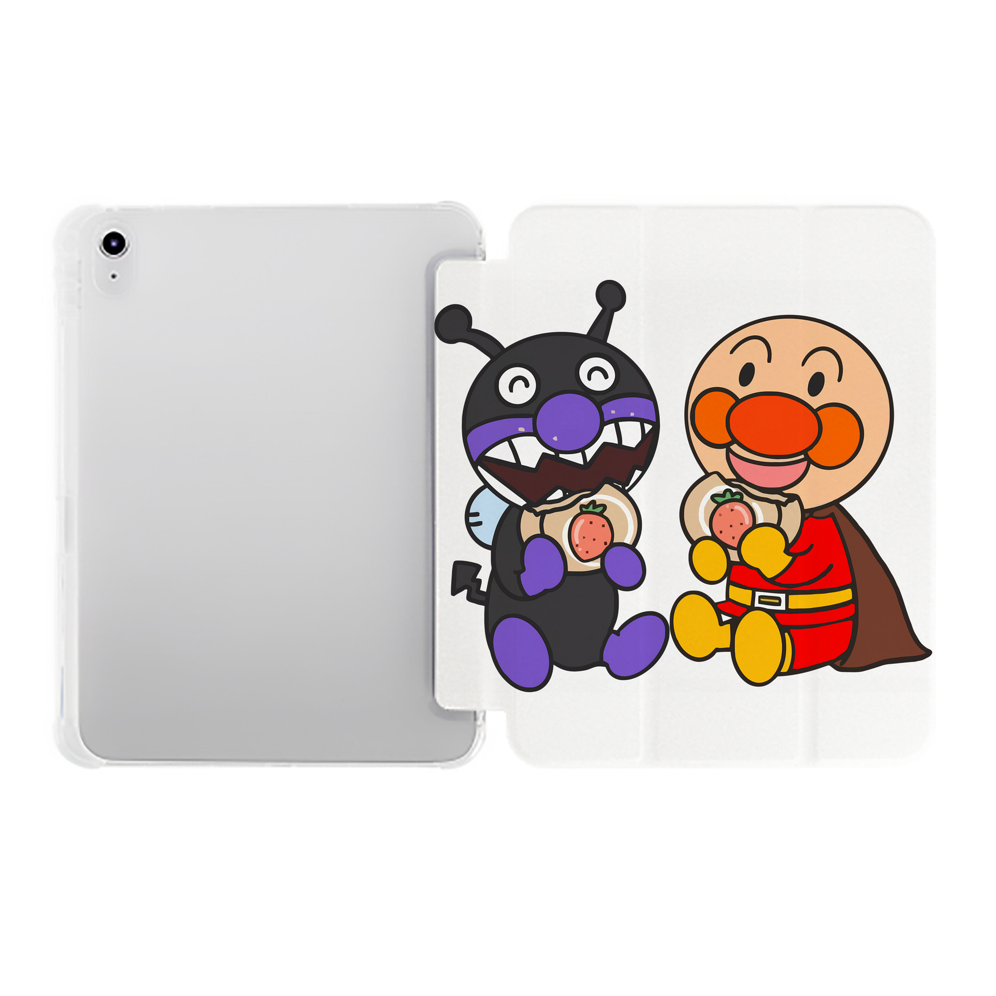 （画像用） アンパンマン Anpanman IPad ケース ペン収納付き 三つ折りスタンド PUレザー×シリコン 対応機種9.5/10.5/10.9インチ